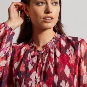 NWT Tribal Jeans Red Patterned Blouse